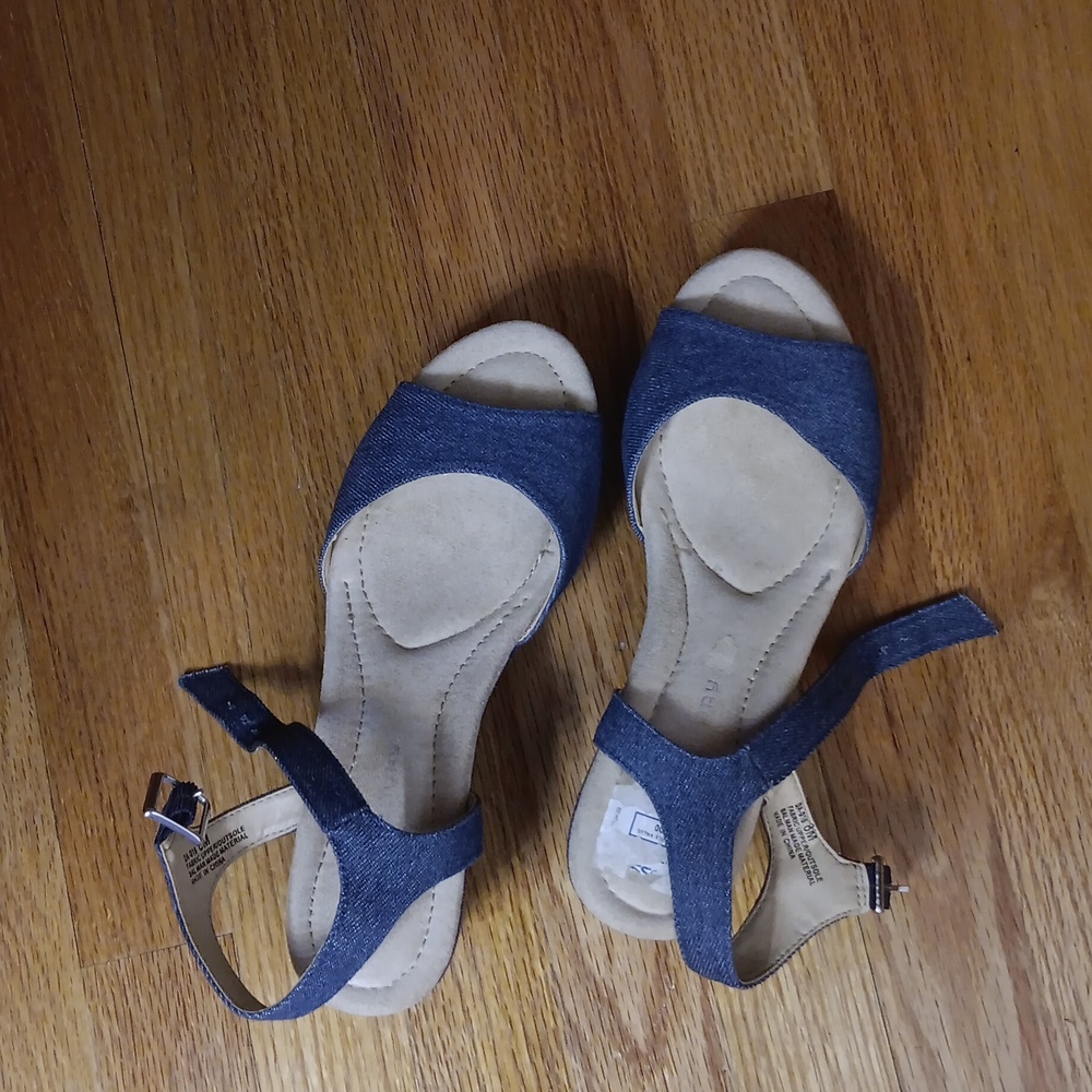 CL by Laundry Denim Platform Sandals